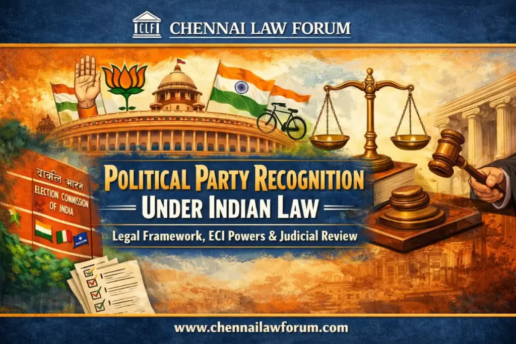 Political Party Recognition Under Indian Law: Legal Framework, ECI Powers & Judicial Review